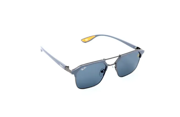 SwamiRaj_EyeWorld_Flat_Sunglasses,_Medium,_Full_Black_Polarized_Lens,_Grey_Metal-Acetate_Frame_(Black)
