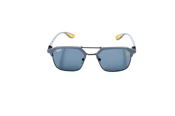 SwamiRaj_EyeWorld_Flat_Sunglasses,_Medium,_Full_Black_Polarized_Lens,_Grey_Metal-Acetate_Frame_(Black)