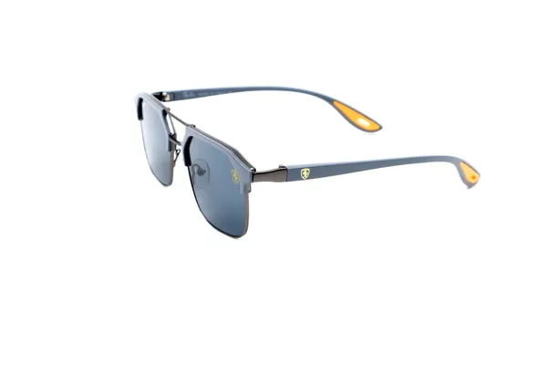 SwamiRaj_EyeWorld_Flat_Sunglasses,_Medium,_Full_Black_Polarized_Lens,_Grey_Metal-Acetate_Frame_(Black)