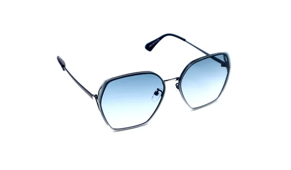 SwamiRaj_EyeWorld_Hexagon_Sunglasses_with_Rich_Looks_(Titanium_Frame,_Dual_Shaded_Polycarbonate_Lens,_UV_Protected)_(Blue_Matt)