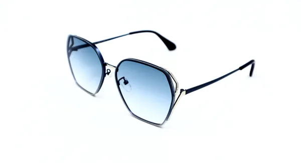 SwamiRaj_EyeWorld_Hexagon_Sunglasses_with_Rich_Looks_(Titanium_Frame,_Dual_Shaded_Polycarbonate_Lens,_UV_Protected)_(Blue_Matt)