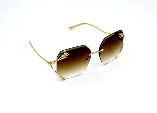 SwamiRaj_EyeWorld_Rimless_Golden_with_Brown__Hexagonal_Rimless_Sunglasses_(Titanium_Frame,_Brown_Shaded_Polycarbonate_Lens,_UV_Protected)_(58073_Golden_with_Brown)