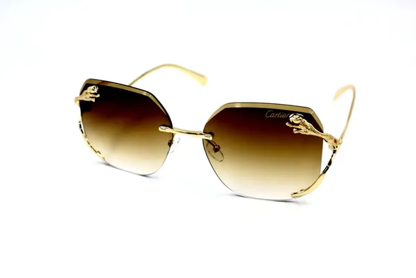SwamiRaj_EyeWorld_Rimless_Golden_with_Brown__Hexagonal_Rimless_Sunglasses_(Titanium_Frame,_Brown_Shaded_Polycarbonate_Lens,_UV_Protected)_(58073_Golden_with_Brown)