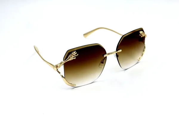SwamiRaj_EyeWorld_Rimless_Golden_with_Brown__Hexagonal_Rimless_Sunglasses_(Titanium_Frame,_Brown_Shaded_Polycarbonate_Lens,_UV_Protected)_(58073_Golden_with_Brown)