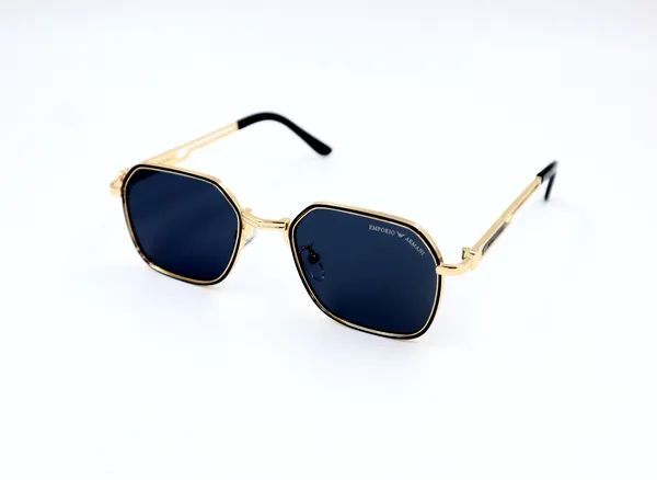 SwamiRaj_EyeWorld_Golden_with_Black_–_Hexagonal_Sunglasses_(Titanium_Frame,_Black_Polycarbonate_Lens,_UV_Protected_)_(KK1001_Golden_with_Black)