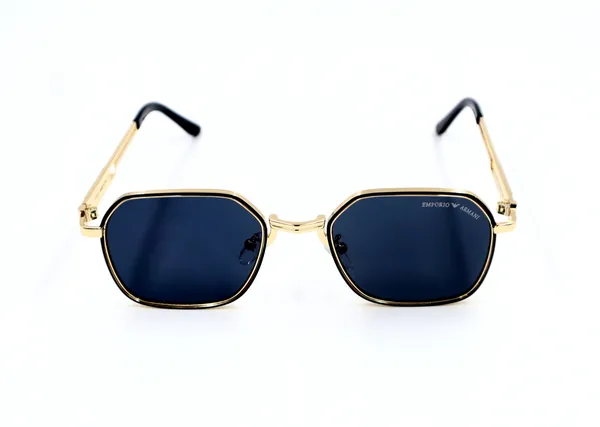 SwamiRaj_EyeWorld_Golden_with_Black_–_Hexagonal_Sunglasses_(Titanium_Frame,_Black_Polycarbonate_Lens,_UV_Protected_)_(KK1001_Golden_with_Black)
