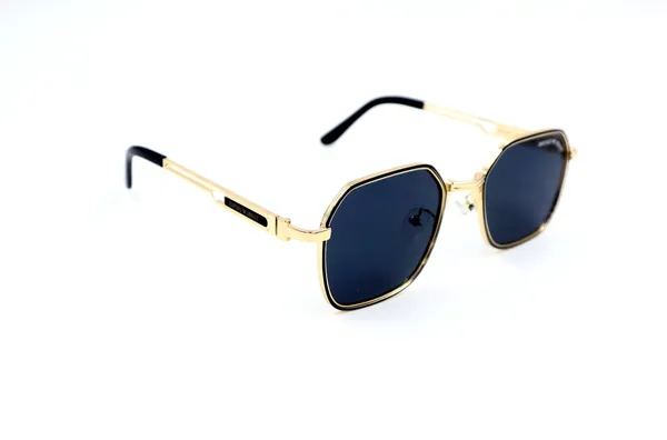 SwamiRaj_EyeWorld_Golden_with_Black_–_Hexagonal_Sunglasses_(Titanium_Frame,_Black_Polycarbonate_Lens,_UV_Protected_)_(KK1001_Golden_with_Black)