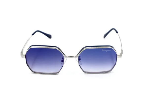 SwamiRaj_EyeWorld_Dual_Metal_Hexagonal_Sunglasses_Titanium_Frame,_Blue_Shaded_Polycarbonate_Lens_with_Blue_Mercury,_UV_Protected_Ideal_for_Men_&_Women_(Fernango_H5585)