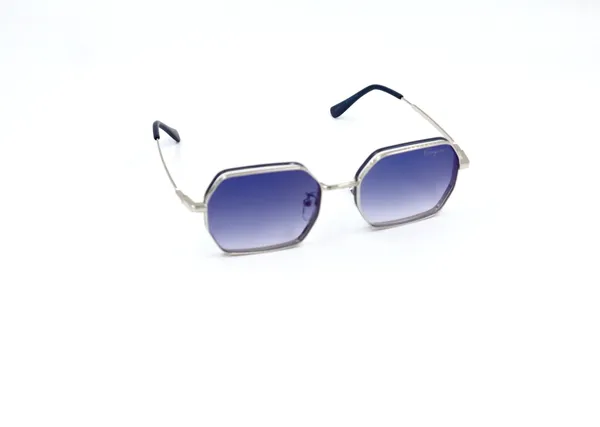SwamiRaj_EyeWorld_Dual_Metal_Hexagonal_Sunglasses_Titanium_Frame,_Blue_Shaded_Polycarbonate_Lens_with_Blue_Mercury,_UV_Protected_Ideal_for_Men_&_Women_(Fernango_H5585)