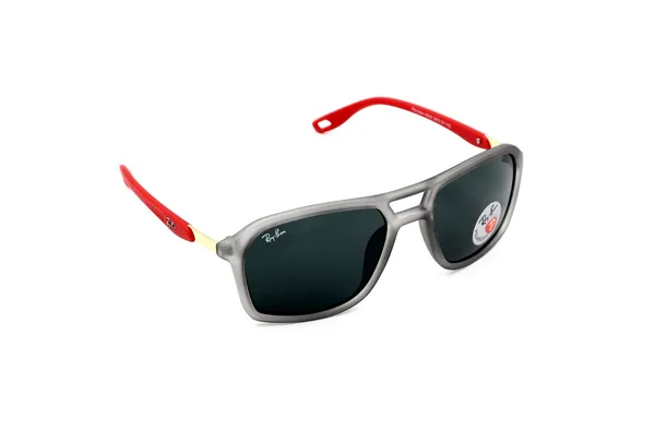 SwamiRaj_EyeWorld_Square_Sunglasses,_Medium,_UV_Protected_Black_Glass_Lens,_Soft_Rubber_Frame_(Grey-Red)