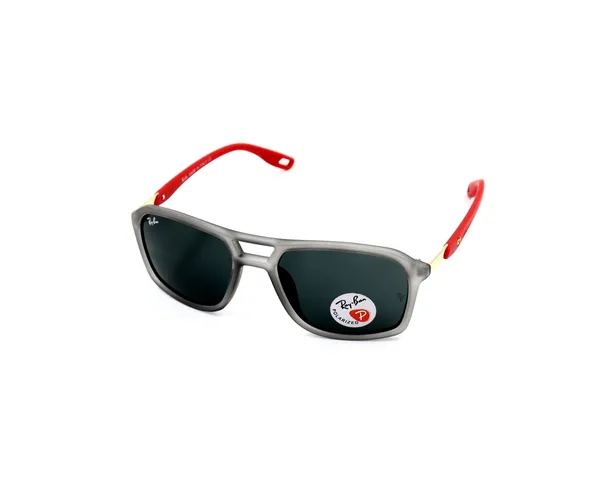 SwamiRaj_EyeWorld_Square_Sunglasses,_Medium,_UV_Protected_Black_Glass_Lens,_Soft_Rubber_Frame_(Grey-Red)