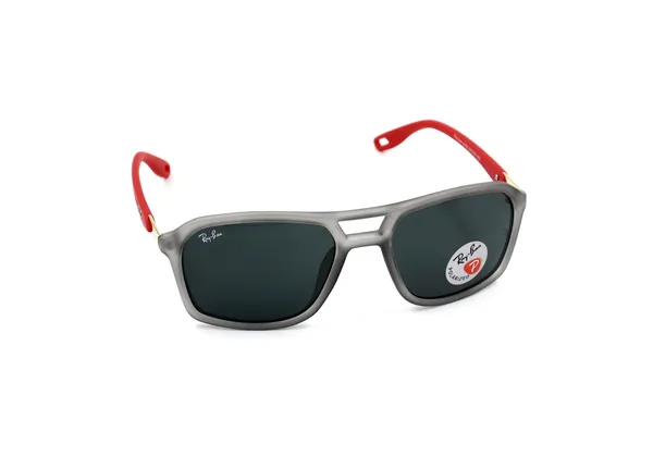 SwamiRaj_EyeWorld_Square_Sunglasses,_Medium,_UV_Protected_Black_Glass_Lens,_Soft_Rubber_Frame_(Grey-Red)