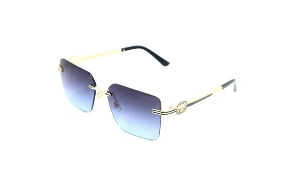 SwamiRaj_EyeWorld_Rimless_Golden_with_Blue__Square_Rimless_Sunglasses_(Titanium_Frame,_Blue_Shaded_Polycarbonate_Lens,_UV_Protected)_(OW_3168_Golden_with_Blue)