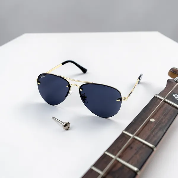SwamiRaj_EyeWorld_Golden_with_Black_Aviator_Half_Rimless_Sunglasses_For_Men_&_Women_With_Very_Light_Weight_Titanium_Frame_&_UV_Protected_Polycarbonate_Lens