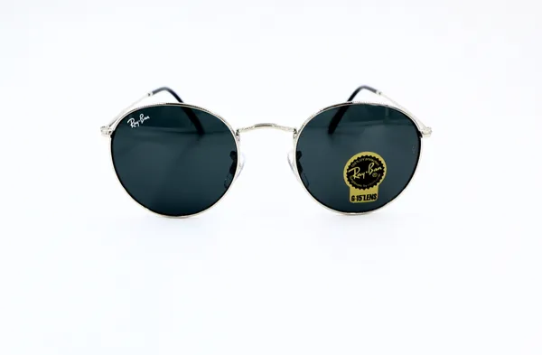 SwamiRaj_EyeWorld_Round,_Medium,_UV_Protected_B2_Black_Glass_Lens,_Glossy_Silver_Titanium_Frame,_Unisex