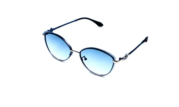New_Cateye_Sunglass_From_SwamiRaj_EyeWorld_with_Matt_Blue_&_Silver_Titanium_Metal_Frame_and_UV_Protected_Unbreakable_Polycarbonate_Dual_Shaded_Lens_-_Premium_CHANEL_1st_Copy_Sunglass_for_Women_(CHANEL_2585_Blue)