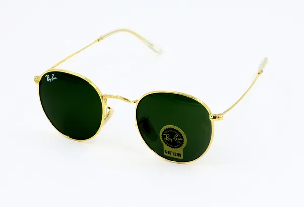 SwamiRaj_EyeWorld_Golden_with_Green_Round,_Medium,_UV_Protected_B2_Green_Glass_Lens,_Glossy_Golden_Titanium_Frame,_Unisex