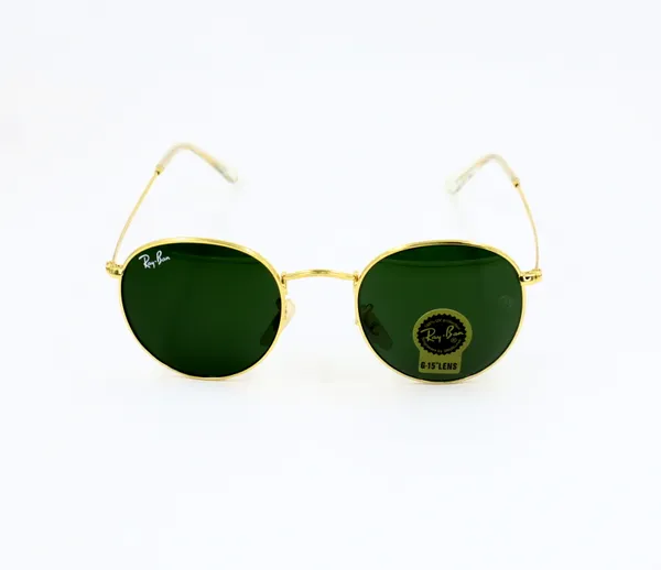 SwamiRaj_EyeWorld_Golden_with_Green_Round,_Medium,_UV_Protected_B2_Green_Glass_Lens,_Glossy_Golden_Titanium_Frame,_Unisex