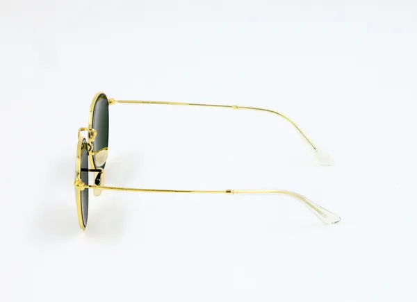 SwamiRaj_EyeWorld_Golden_with_Green_Round,_Medium,_UV_Protected_B2_Green_Glass_Lens,_Glossy_Golden_Titanium_Frame,_Unisex