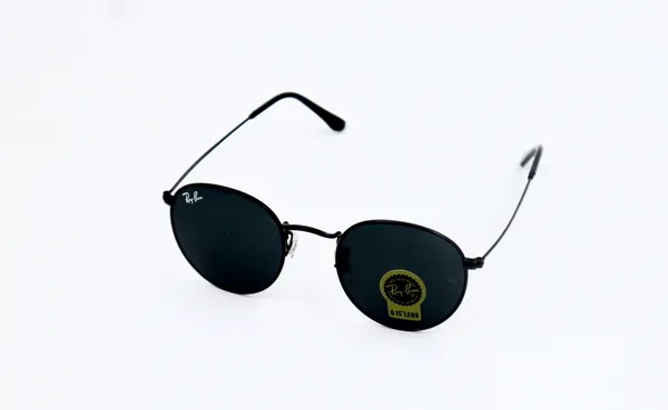 SwamiRaj_EyeWorld_Round_Sunglasses,_Medium,_UV_Protected_B2_Black_Glass_Lens,_Black_Titanium_Frame