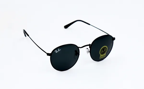 SwamiRaj_EyeWorld_Round_Sunglasses,_Medium,_UV_Protected_B2_Black_Glass_Lens,_Black_Titanium_Frame