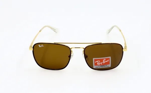 SwamiRaj_EyeWorld_Square_Glass_Fitted_Sunglasses_(Titanium_Frame,_UV_Protected_B2_Glass_Lens)_(_3588_Golden_with_Brown)