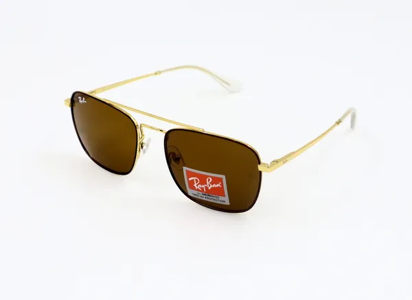 SwamiRaj_EyeWorld_Square_Glass_Fitted_Sunglasses_(Titanium_Frame,_UV_Protected_B2_Glass_Lens)_(_3588_Golden_with_Brown)