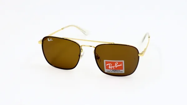 SwamiRaj_EyeWorld_Square_Glass_Fitted_Sunglasses_(Titanium_Frame,_UV_Protected_B2_Glass_Lens)_(_3588_Golden_with_Brown)