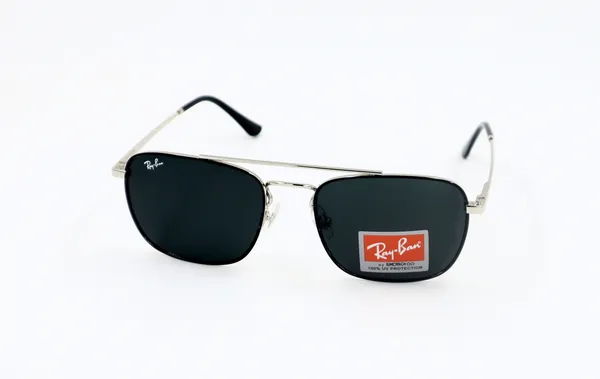 SwamiRaj_EyeWorld_Square_Glass_Fitted_Sunglasses_(Titanium_Frame,_UV_Protected_B2_Glass_Lens)_(3588_Silver_with_Black)