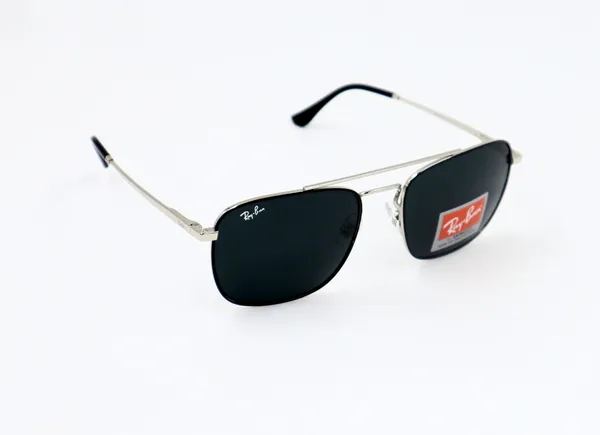 SwamiRaj_EyeWorld_Square_Glass_Fitted_Sunglasses_(Titanium_Frame,_UV_Protected_B2_Glass_Lens)_(3588_Silver_with_Black)