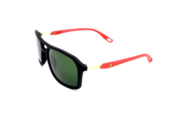 SwamiRaj_EyeWorld_Square_Sunglasses,_Medium,_UV_Protected_Green_Glass_Lens,_Soft_Rubber_Frame_(Black-Red)