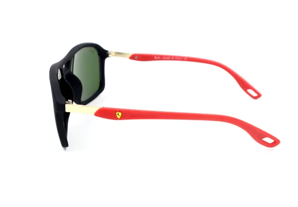 SwamiRaj_EyeWorld_Square_Sunglasses,_Medium,_UV_Protected_Green_Glass_Lens,_Soft_Rubber_Frame_(Black-Red)