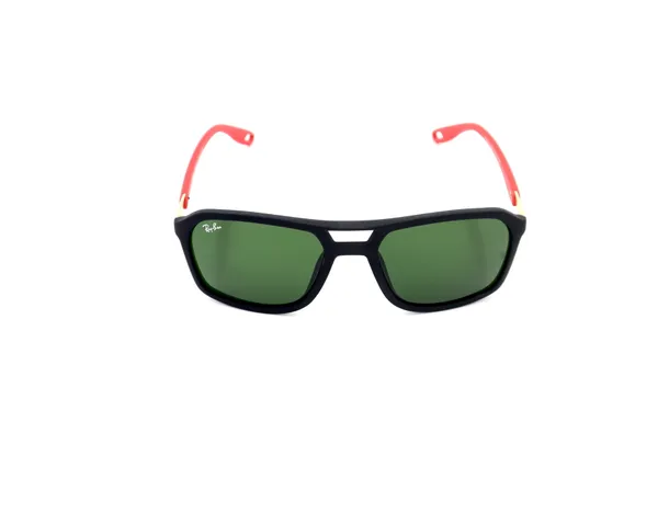SwamiRaj_EyeWorld_Square_Sunglasses,_Medium,_UV_Protected_Green_Glass_Lens,_Soft_Rubber_Frame_(Black-Red)