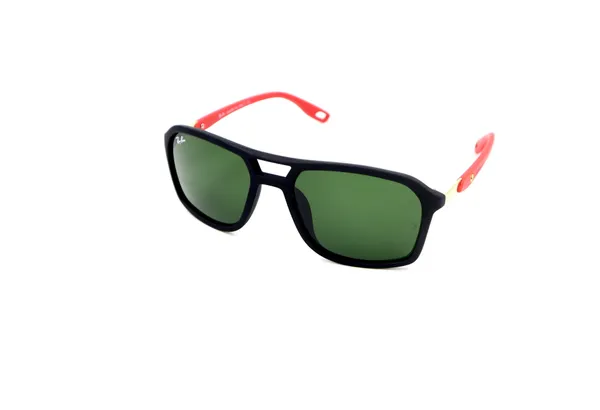 SwamiRaj_EyeWorld_Square_Sunglasses,_Medium,_UV_Protected_Green_Glass_Lens,_Soft_Rubber_Frame_(Black-Red)