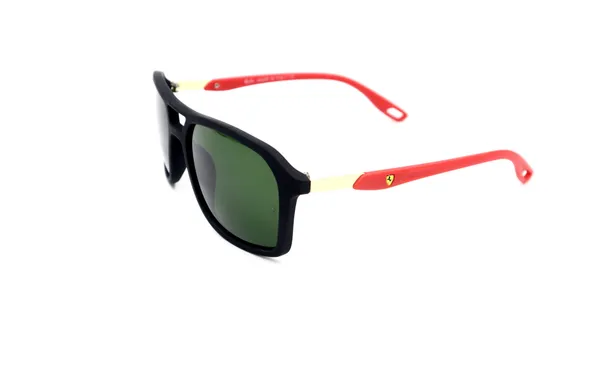 SwamiRaj_EyeWorld_Square_Sunglasses,_Medium,_UV_Protected_Green_Glass_Lens,_Soft_Rubber_Frame_(Black-Red)