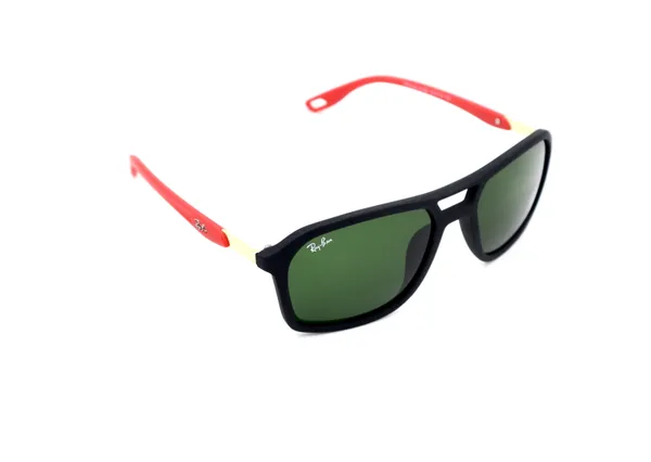 SwamiRaj_EyeWorld_Square_Sunglasses,_Medium,_UV_Protected_Green_Glass_Lens,_Soft_Rubber_Frame_(Black-Red)