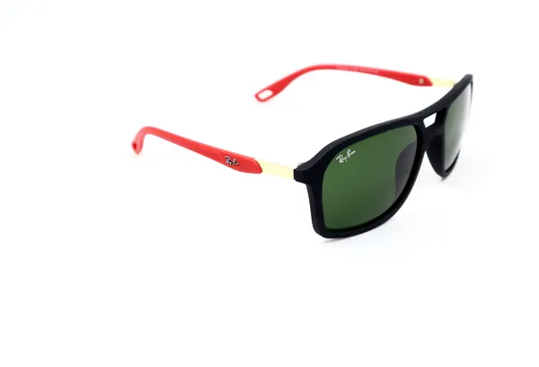SwamiRaj_EyeWorld_Square_Sunglasses,_Medium,_UV_Protected_Green_Glass_Lens,_Soft_Rubber_Frame_(Black-Red)
