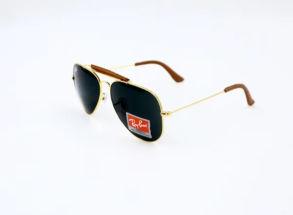 SwamiRaj_EyeWorld__Aviator_Glass_Fitted_Sunglasses_For_Men_&_Women_With_Very_Light_Weight_Titanium_Frame_&_UV_Protected_B2_Glass_Lens._(RB_3422_Golden_with_Black)