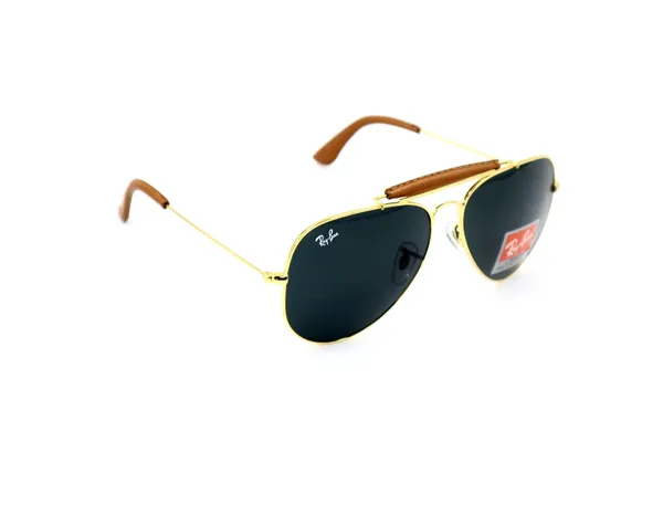 SwamiRaj_EyeWorld__Aviator_Glass_Fitted_Sunglasses_For_Men_&_Women_With_Very_Light_Weight_Titanium_Frame_&_UV_Protected_B2_Glass_Lens._(RB_3422_Golden_with_Black)