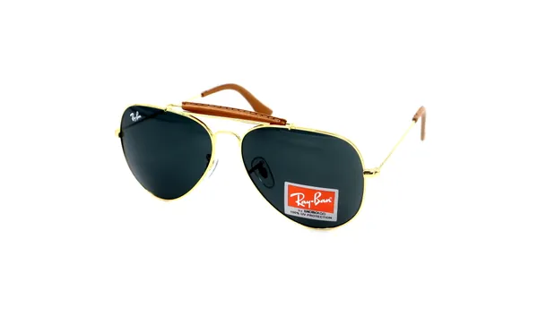 SwamiRaj_EyeWorld__Aviator_Glass_Fitted_Sunglasses_For_Men_&_Women_With_Very_Light_Weight_Titanium_Frame_&_UV_Protected_B2_Glass_Lens._(RB_3422_Golden_with_Black)