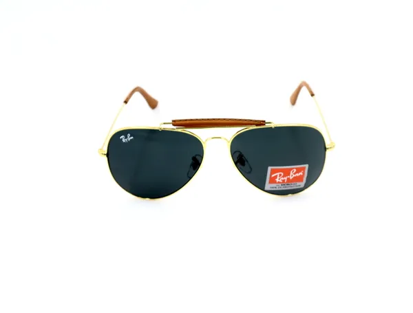 SwamiRaj_EyeWorld__Aviator_Glass_Fitted_Sunglasses_For_Men_&_Women_With_Very_Light_Weight_Titanium_Frame_&_UV_Protected_B2_Glass_Lens._(RB_3422_Golden_with_Black)