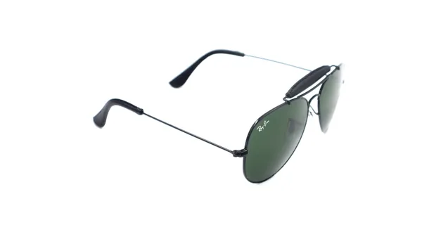 SwamiRaj_EyeWorld__Aviator_Glass_Fitted_Sunglasses_For_Men_&_Women_With_Very_Light_Weight_Titanium_Frame_&_UV_Protected_B2_Glass_Lens._(RB_3422__Black_with_Green)
