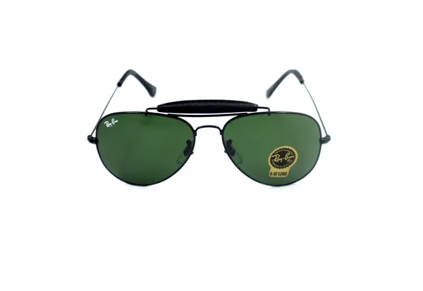 SwamiRaj_EyeWorld__Aviator_Glass_Fitted_Sunglasses_For_Men_&_Women_With_Very_Light_Weight_Titanium_Frame_&_UV_Protected_B2_Glass_Lens._(RB_3422__Black_with_Green)