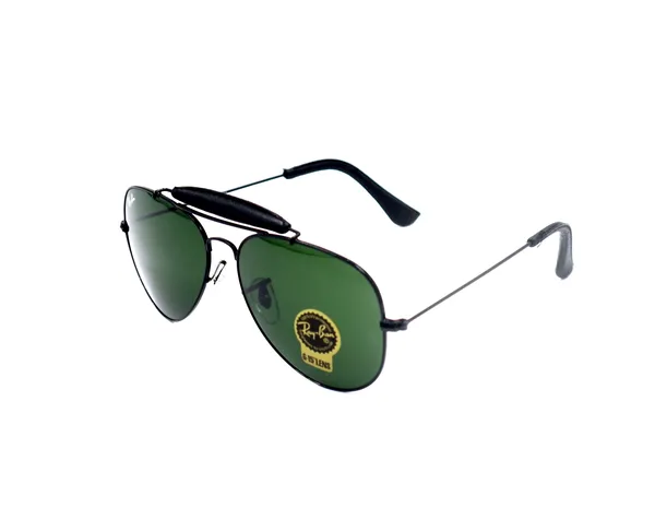 SwamiRaj_EyeWorld__Aviator_Glass_Fitted_Sunglasses_For_Men_&_Women_With_Very_Light_Weight_Titanium_Frame_&_UV_Protected_B2_Glass_Lens._(RB_3422__Black_with_Green)