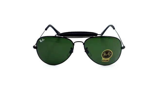 SwamiRaj_EyeWorld__Aviator_Glass_Fitted_Sunglasses_For_Men_&_Women_With_Very_Light_Weight_Titanium_Frame_&_UV_Protected_B2_Glass_Lens._(RB_3422__Black_with_Green)