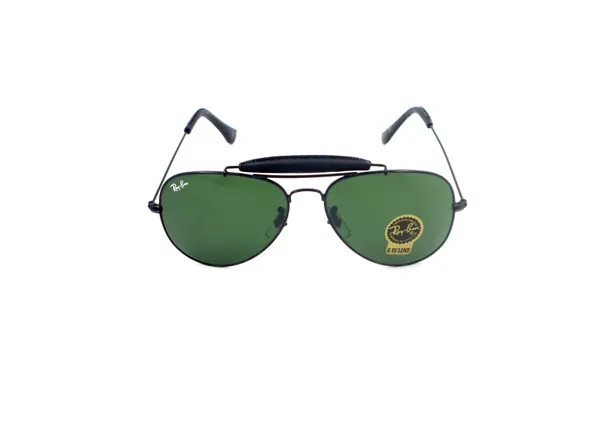 SwamiRaj_EyeWorld__Aviator_Glass_Fitted_Sunglasses_For_Men_&_Women_With_Very_Light_Weight_Titanium_Frame_&_UV_Protected_B2_Glass_Lens._(RB_3422__Black_with_Green)