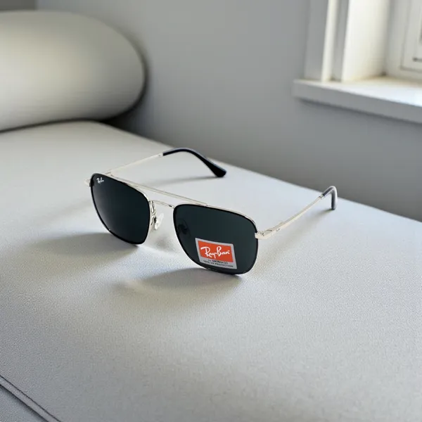 SwamiRaj_EyeWorld_Square_Glass_Fitted_Sunglasses_(Titanium_Frame,_UV_Protected_B2_Glass_Lens)_(3588_Silver_with_Black)