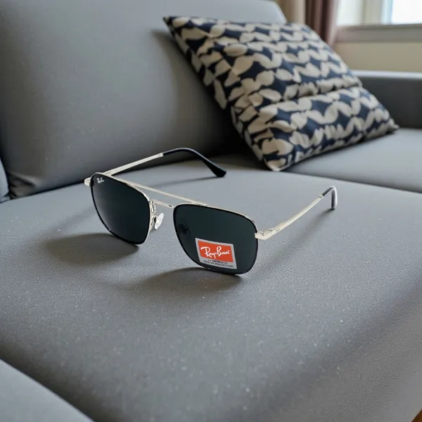 SwamiRaj_EyeWorld_Square_Glass_Fitted_Sunglasses_(Titanium_Frame,_UV_Protected_B2_Glass_Lens)_(3588_Silver_with_Black)