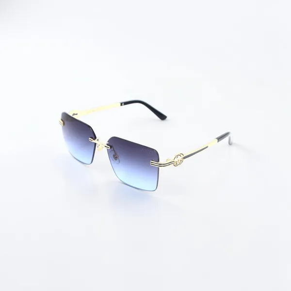 SwamiRaj_EyeWorld_Rimless_Golden_with_Blue__Square_Rimless_Sunglasses_(Titanium_Frame,_Blue_Shaded_Polycarbonate_Lens,_UV_Protected)_(OW_3168_Golden_with_Blue)