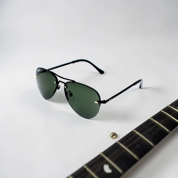 SwamiRaj_EyeWorld_Black_with_Green_Aviator_Half_Rimless_Sunglasses_For_Men_&_Women_With_Very_Light_Weight_Titanium_Frame_&_UV_Protected_Polycarbonate_Lens